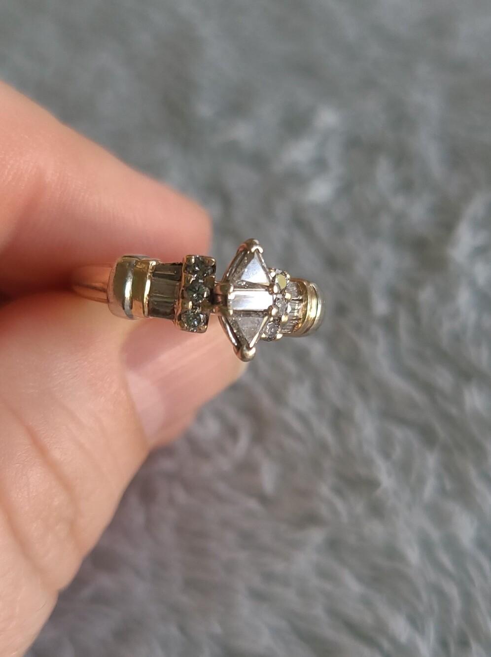 14K AM-Gold Vintage Diamond Statement Ring - Picture 4 of 15